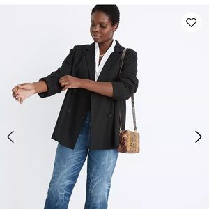 NWT Madewell Caldwell Double-Breasted Blazer in Black